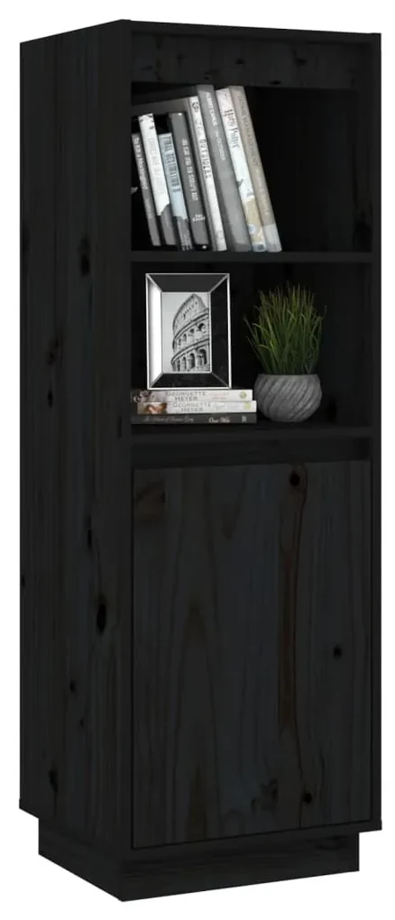 Credenza nera 37x34x110 cm in legno di pino