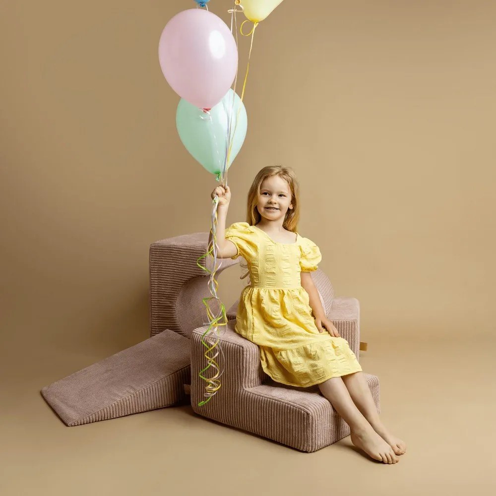 Gioco per psicomotricità color crema in velluto a coste 5 pz altezza totale 30 cm 250x45 cm Montessori – Meowbaby