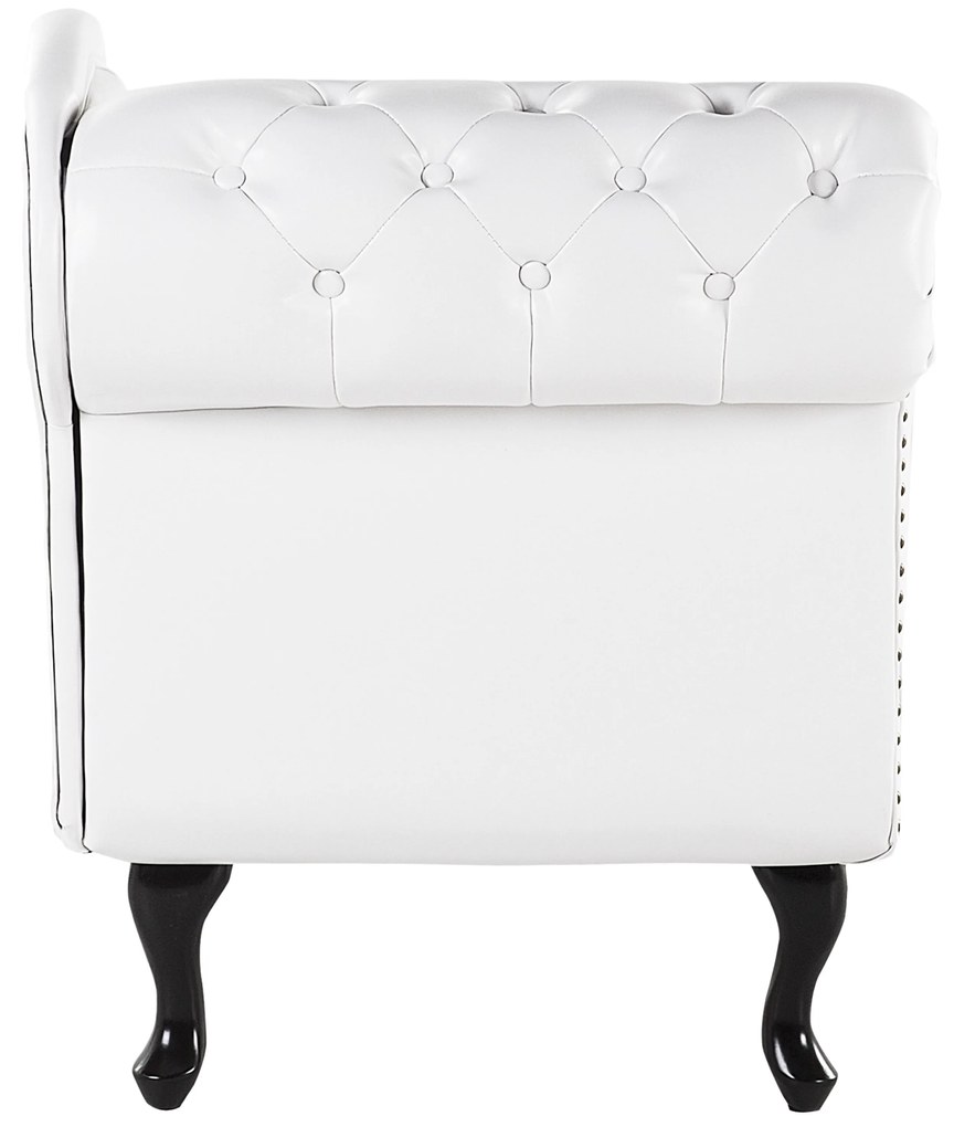 Chaise longue vintage sinistra in pelle sintetica bianca NIMES Beliani