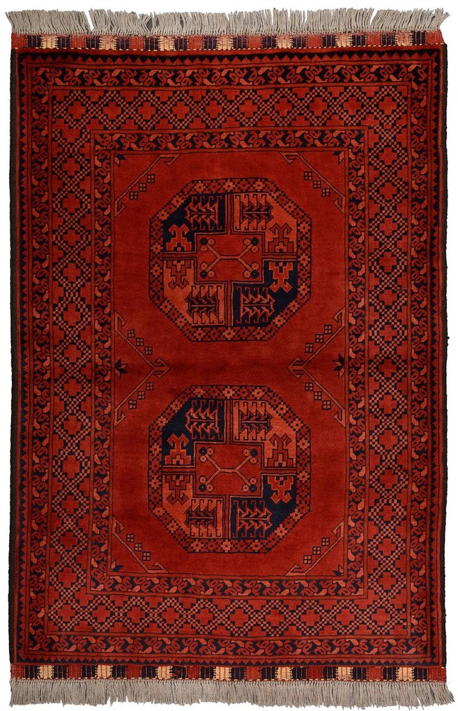 Afghan Tappeto 100 x 140 Rosso (Afghanistan) Annodato A Mano