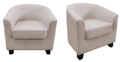 Poltrona Maja 70x63x68 Cm In Tessuto Boucle Marrone Chiaro