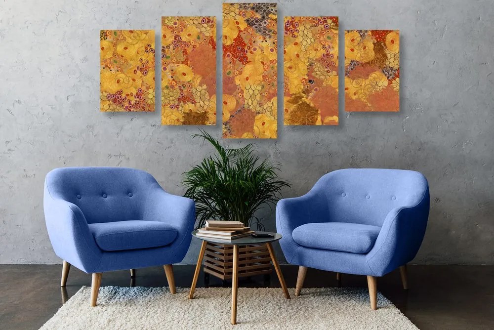 Quadri 5 pezzi – Astrazione nello stile di G. Klimt