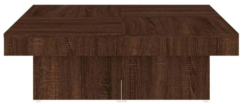 Tavolino da salotto rovere marrone 90x90x28cm legno multistrato