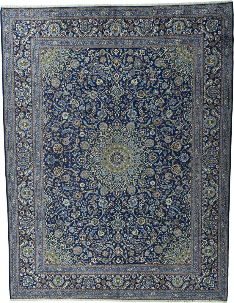 Kashmar Tappeto persiano 300 x 390 Blu (Iran) Annodato A Mano
