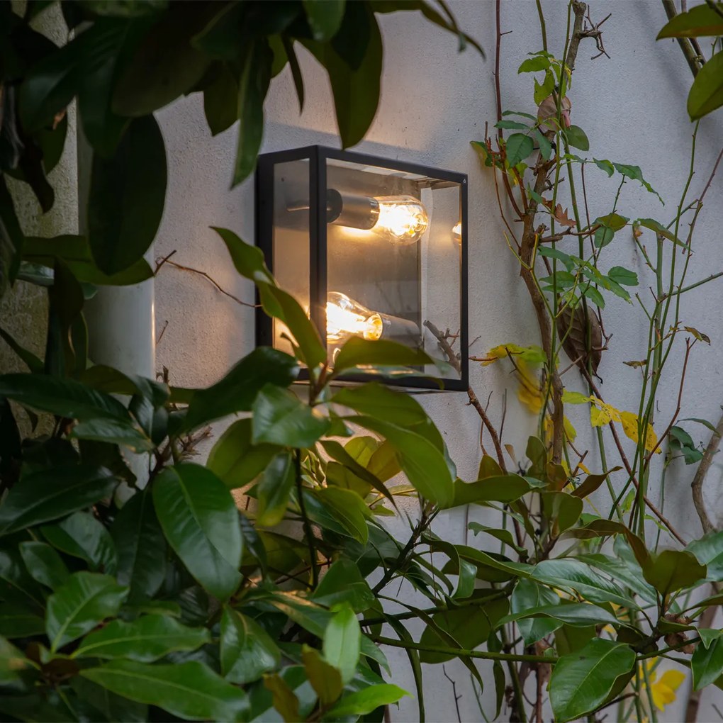 Lampada da soffitto per esterni industriale nera 2 luci - Rotterdam