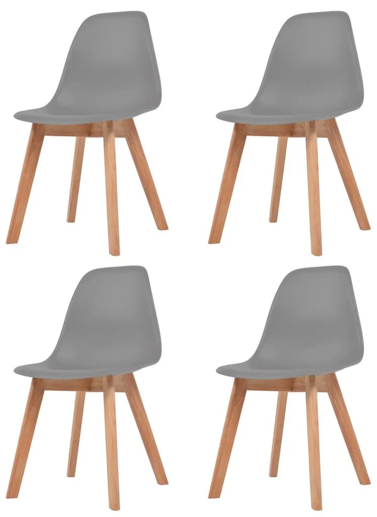 Sedie Da Pranzo 4 Pz Grigie İn Plastica /