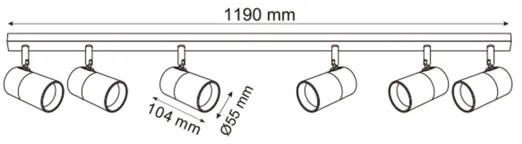 Zuma Line 2204BD-6-BK - Faretto FORI 6xGU10/50W/230V nero/oro