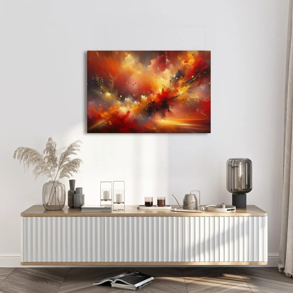 Quadro su tela – Esplosione di energia rossa
