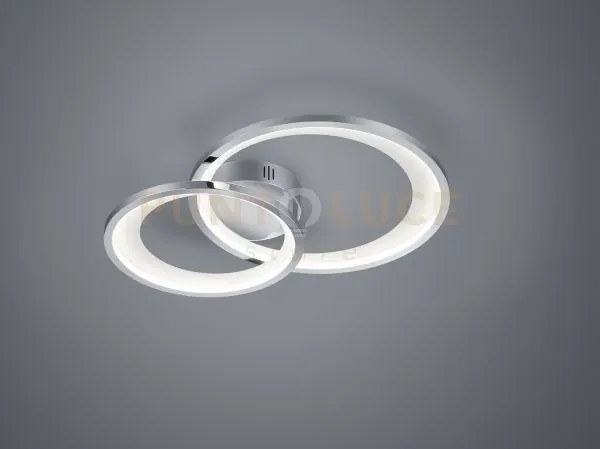 Granada plafoniera led doppio crechio cromato con riflettore bianco...