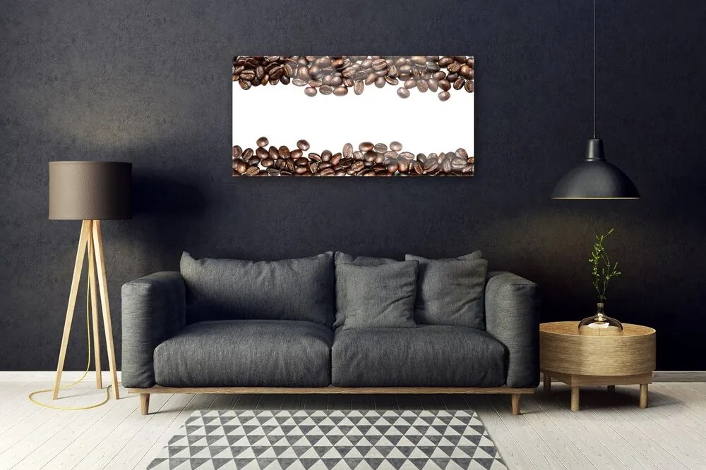 Quadro in vetro Cucina a chicchi di caffè 100x50 cm 2 appendini