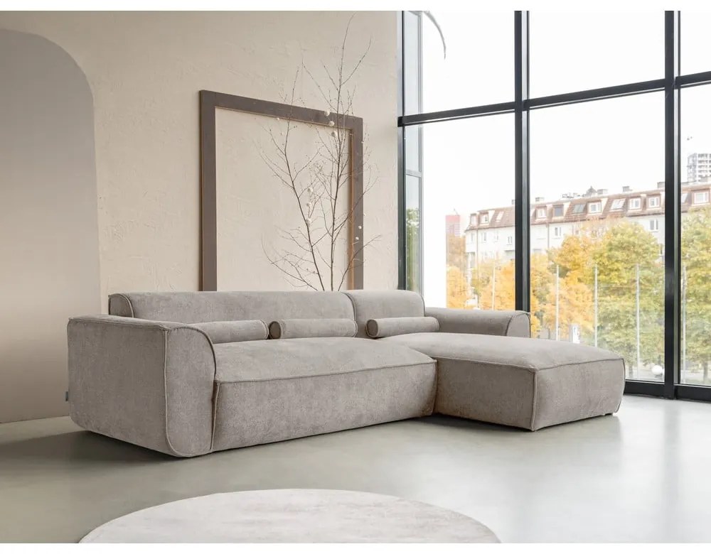 Divano angolare componibile beige (con penisola a destra) Flex Felix – Miuform