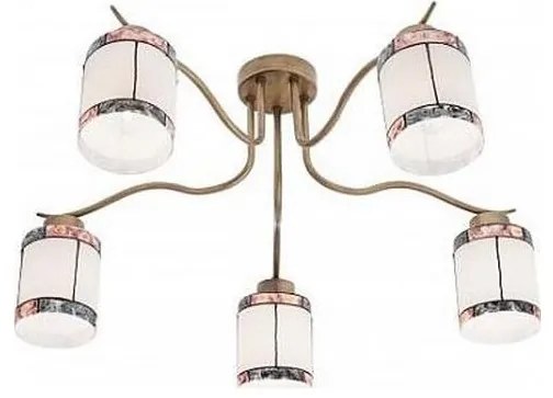 Redo 02-888 - Lampadario a plafone DEKOR 5xE27/42W/230V diametro 52,3 cm bronzo