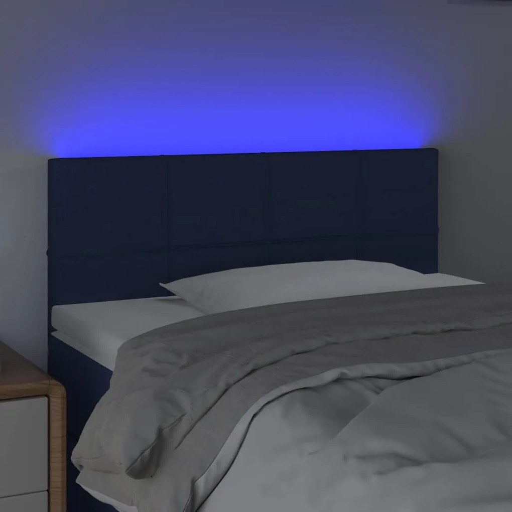 Testiera a led blu 80x5x78/88 cm in tessuto