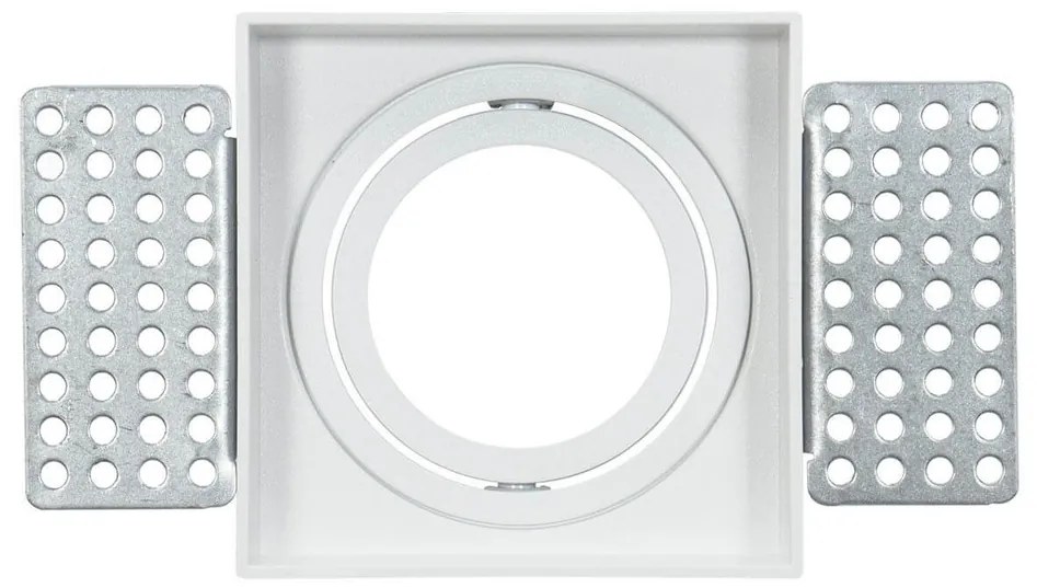 Portafaretto Incasso GU10 Quadrato Orientabile 80x80mm - Bianco