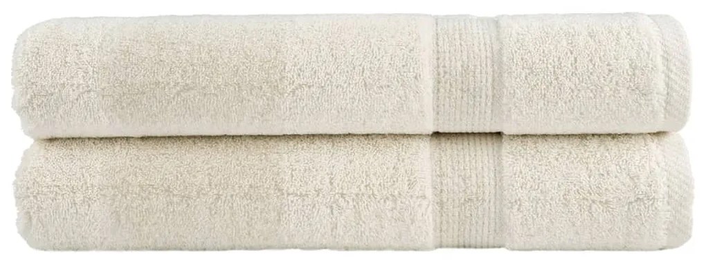 Asciugamani Premium Solund 2 Pz Crema 100x200 Cm 600 G/m² /