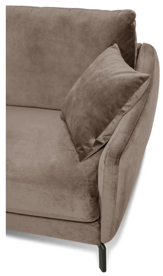 Divano angolare in velluto marrone-beige (angolo sinistro) Magic - Scandic