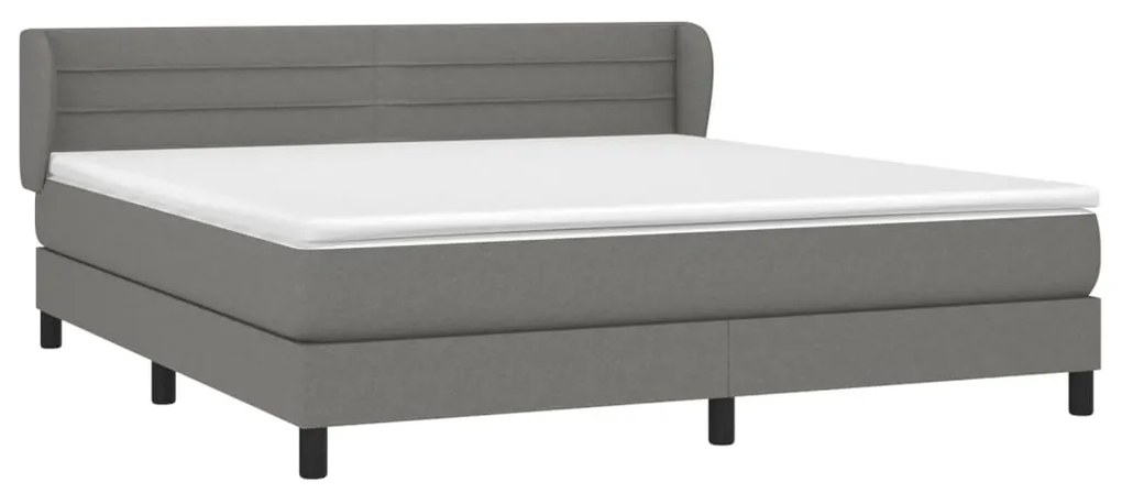 Giroletto a molle con materasso grigio scuro 180x200 cm tessuto