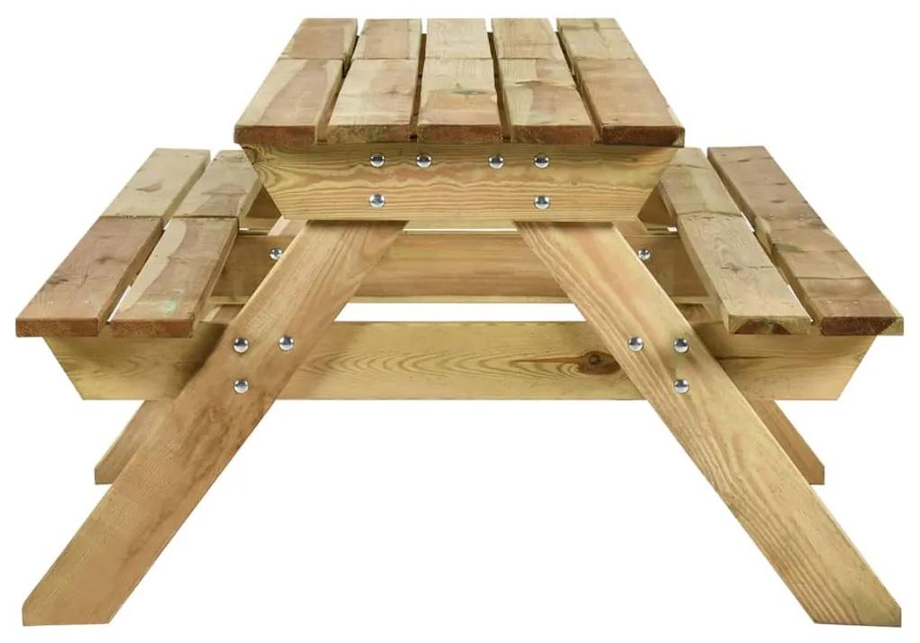 Tavolo da picnic con panche 220x122x72 cm in pino impregnato