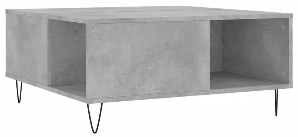 Tavolino salotto grigio cemento 80x80x36,5 cm legno multistrato