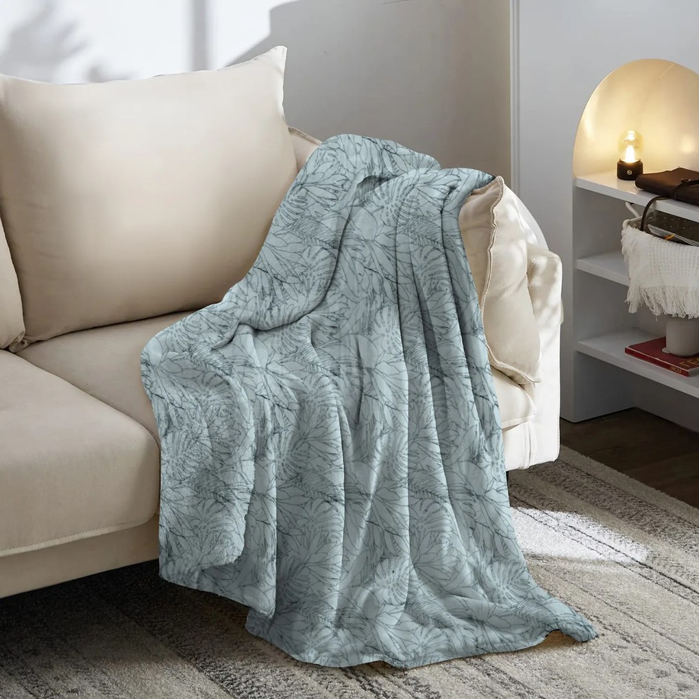 Plaid 130x160 cm Soffio Foglie verde