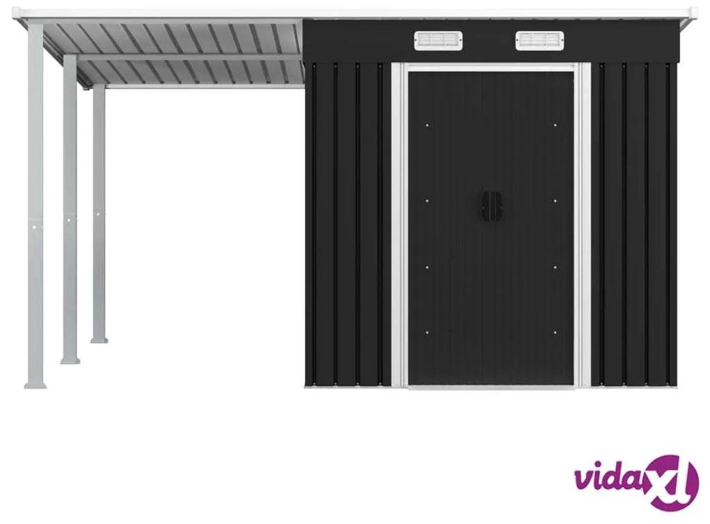 vidaXL Capanno da Giardino con Tetto Antracite 346x236x181 cm Acciaio