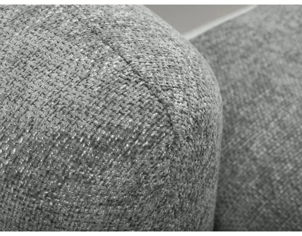 Divano angolare grigio allungabile/con contenitore (con penisola a destra/con chaise lounge) con rivestimento in ciniglia Mele – Makamii