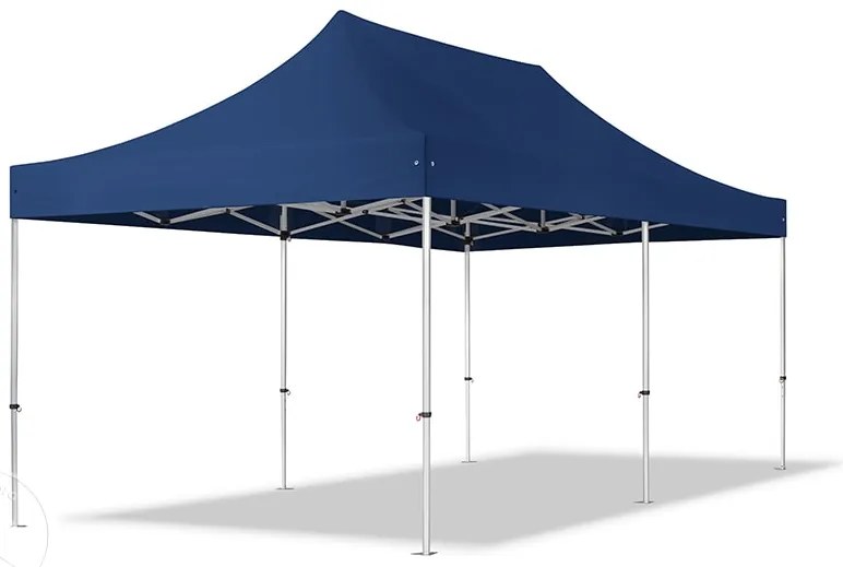 TOOLPORT 3x6m gazebo pieghevole PES con laterali (finestre panoramiche), PROFESSIONAL alluminio, blu scuro - (600230)