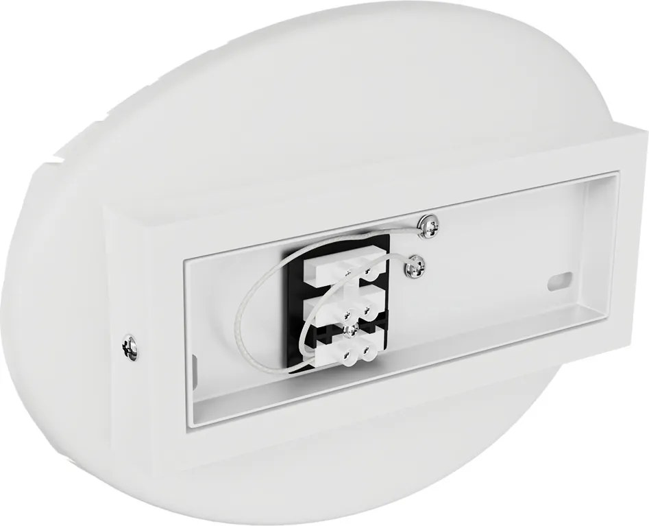 Applique Tonda da Parete 2xG9 Rigata in Gesso Pitturabile