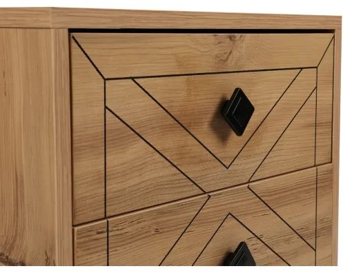 Comodino LUNA 55x50 cm marrone/nero