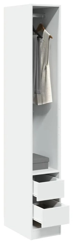 Armadio Bianco 30x50x200 Cm İn Legno Multistrato /