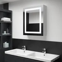 Armadietto Bagno con Specchio e LED 50x13x70 cm 285116