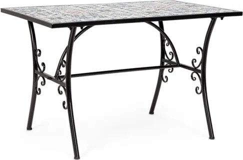 Set Bistrot Tavolo Mosaico 80x120 Cm Con 4 Sedie Pieghevoli Mykonos Bizzotto