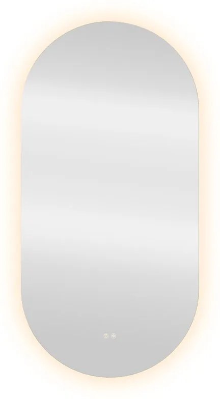 Specchio con illuminazione integrata bagno ovale SENSEA L 120 x H 60 x P 3 cm grigio / argento