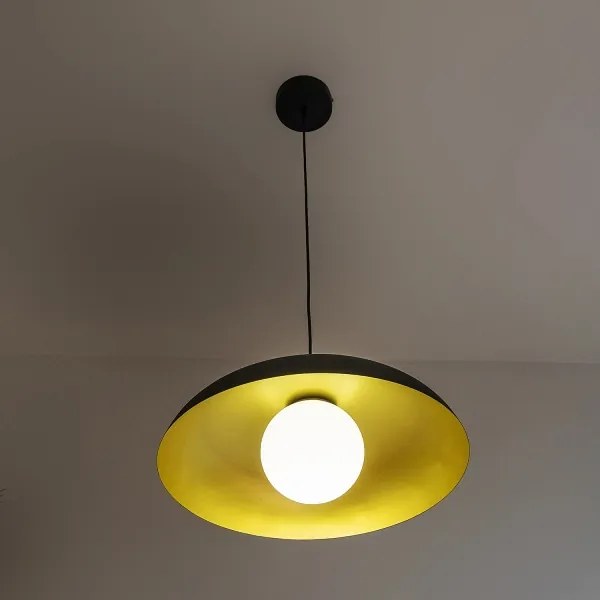 Lampadario a sospensione ECLIPSE 1xE27/15W/230V nero/oro