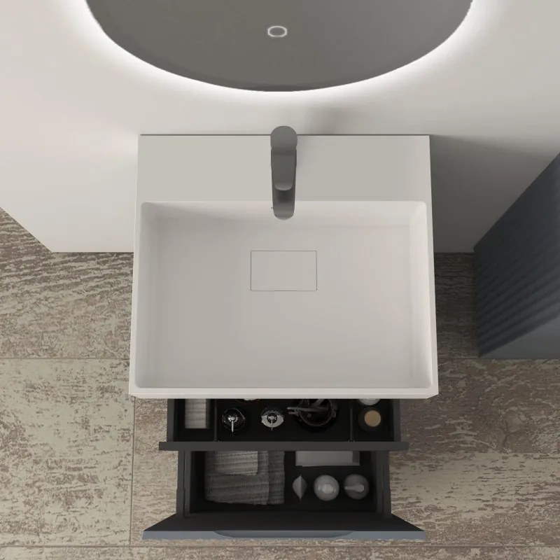 Mobile da bagno sottolavabo Cortina L50 X P45 X H 79cm, cannettato, blu avio