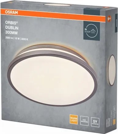 Osram - Plafoniera LED ORBIS DUBLIN, 16 W / 230 V, Ø 30 cm, argento