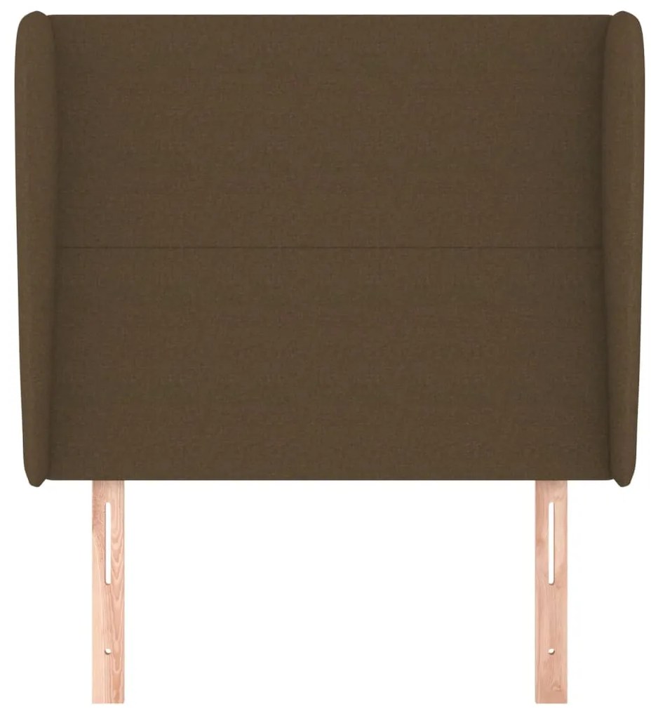 Testiera ad orecchio marrone scuro 93x23x118/128 cm in tessuto