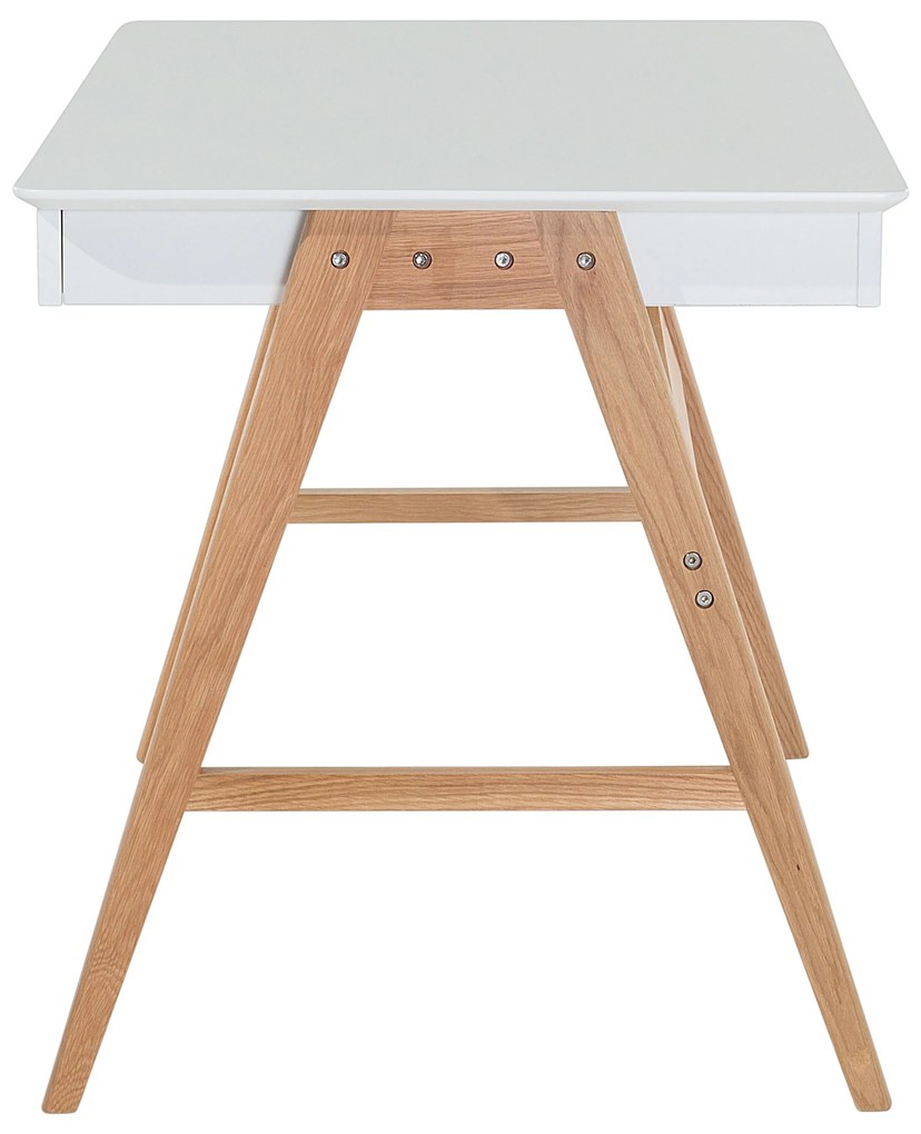 Scrivania da ufficio in legno bianco con 2 cassetti 120 x 70 cm SHESLAY Beliani