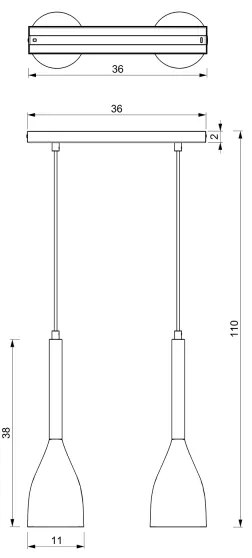Lampadario a sospensione con filo MUZA 2xE27/60W/230V