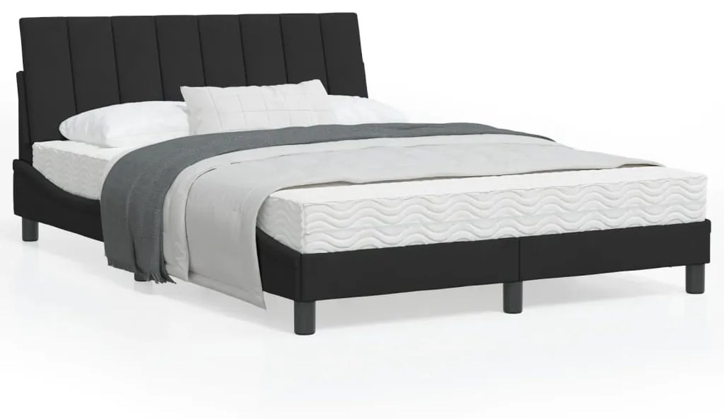 Letto Con Materasso Nero 120x200 Cm İn Velluto /