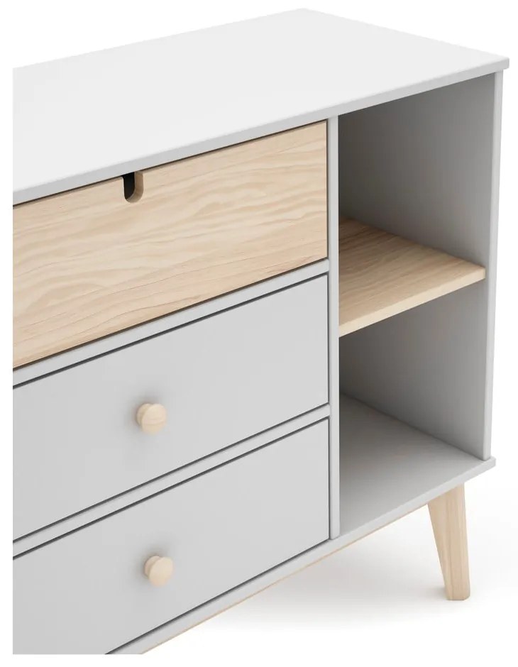 Cassettiera bassa bianca da bambini 90x40 cm Estefania – Marckeric