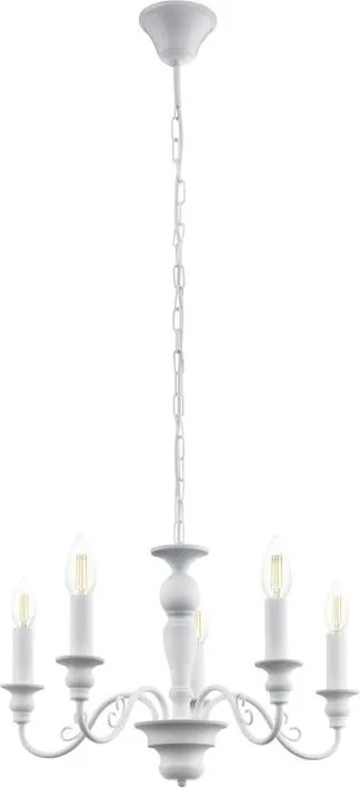 Lampadario Country charm Caposile bianco 5x E14 EGLO