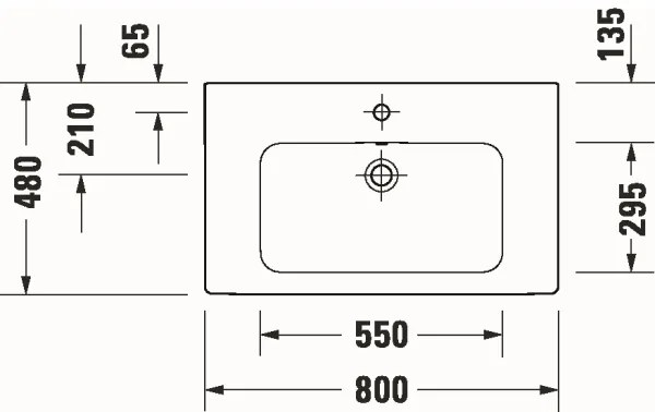 Duravit 23998000002 - Lavabo sospeso D-CODE 80x48 cm ceramica/bianco lucido