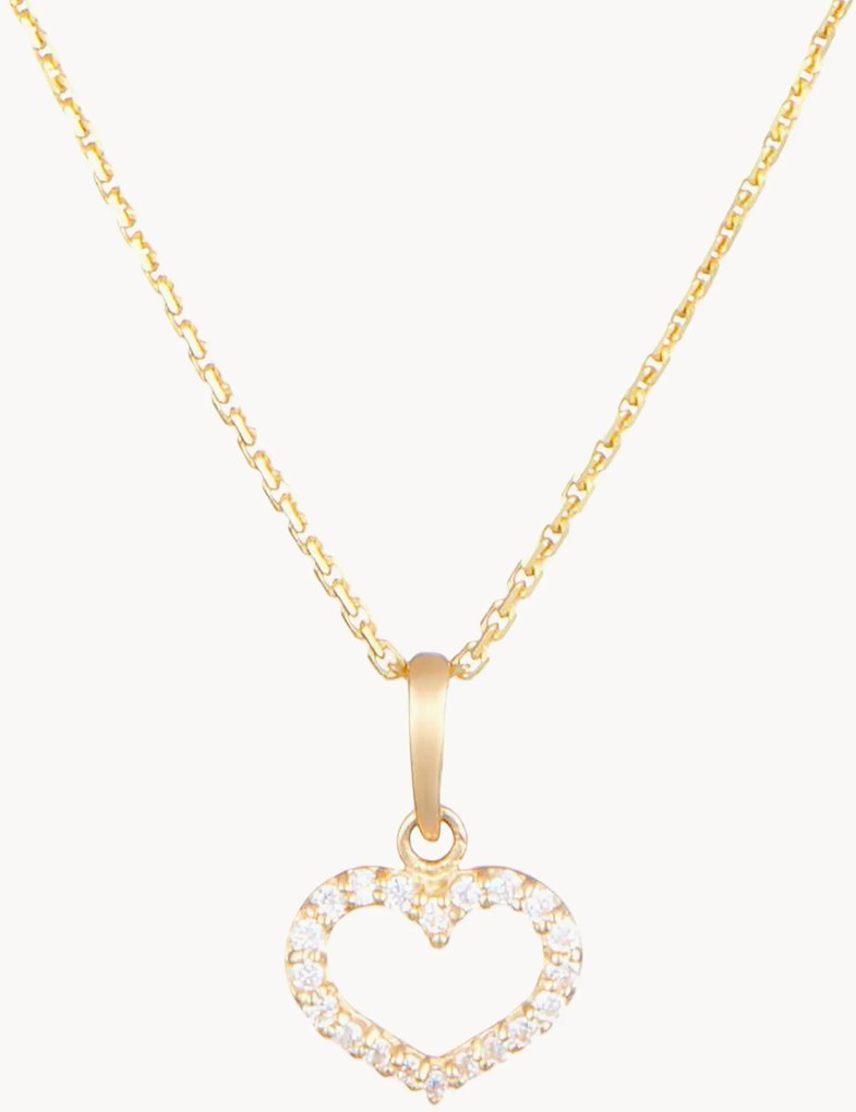Collana in argento con ciondolo in oro giallo e zirconia Bienveillant