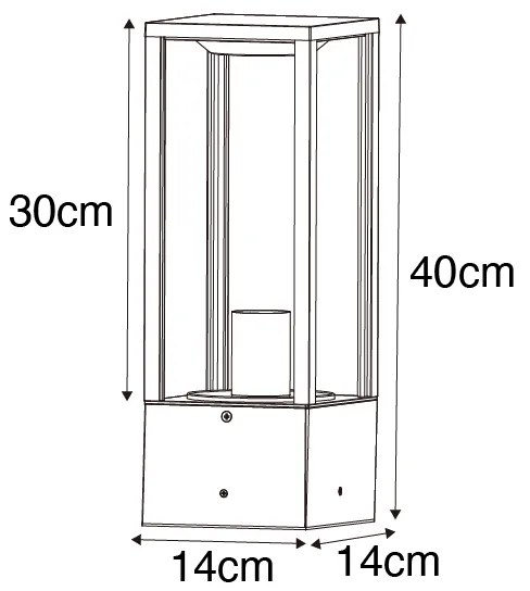 Lampada da terra da esterno industriale ruggine marrone 40 cm IP44 - Charlois