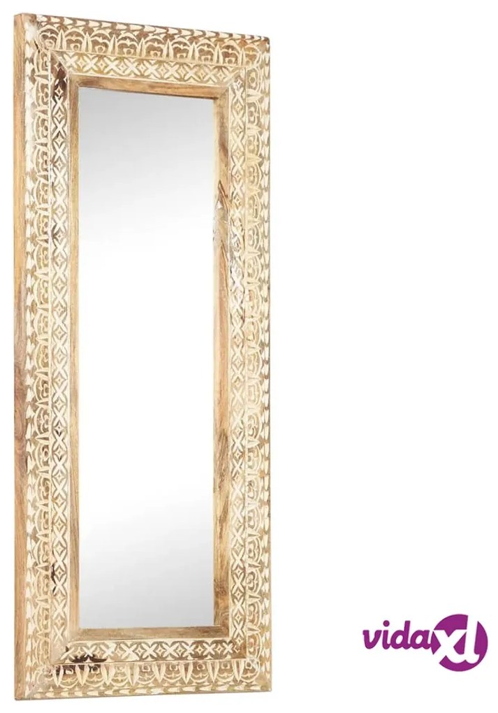 vidaXL Specchio Intagliato a Mano 110x50x2,6 cm in Massello di Mango