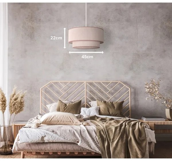 Duolla - Lampadario a sospensione con filo BOHO 1xE27/40W/230V diametro 45 cm beige