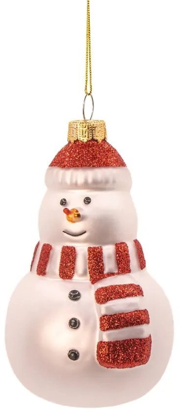 Decorazione per albero di natale in vetro fatta a mano ø 7 cm Snowman – Sass &amp; Belle