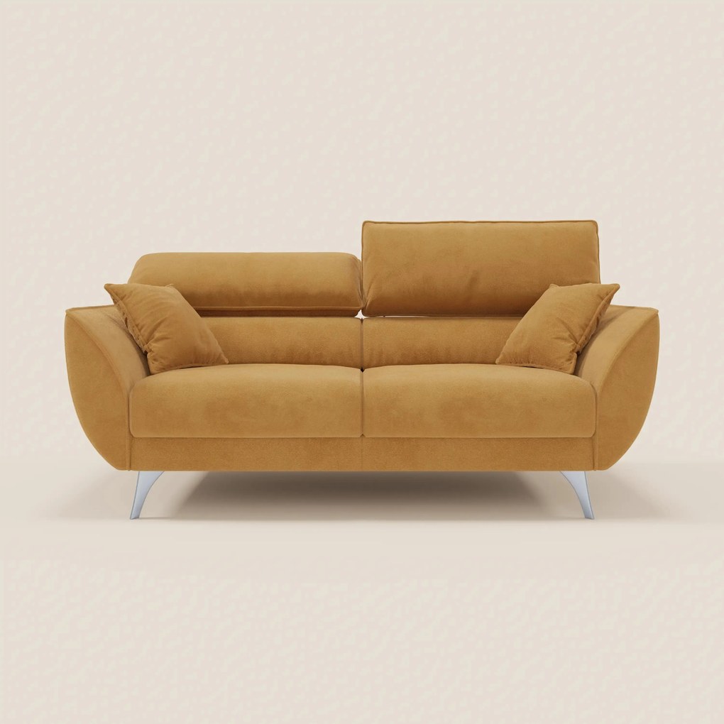 Michelangelo divano 2 e 3 posti con sedute allungabili e poggiatesta reclinabili in tessuto smacchiabile T30