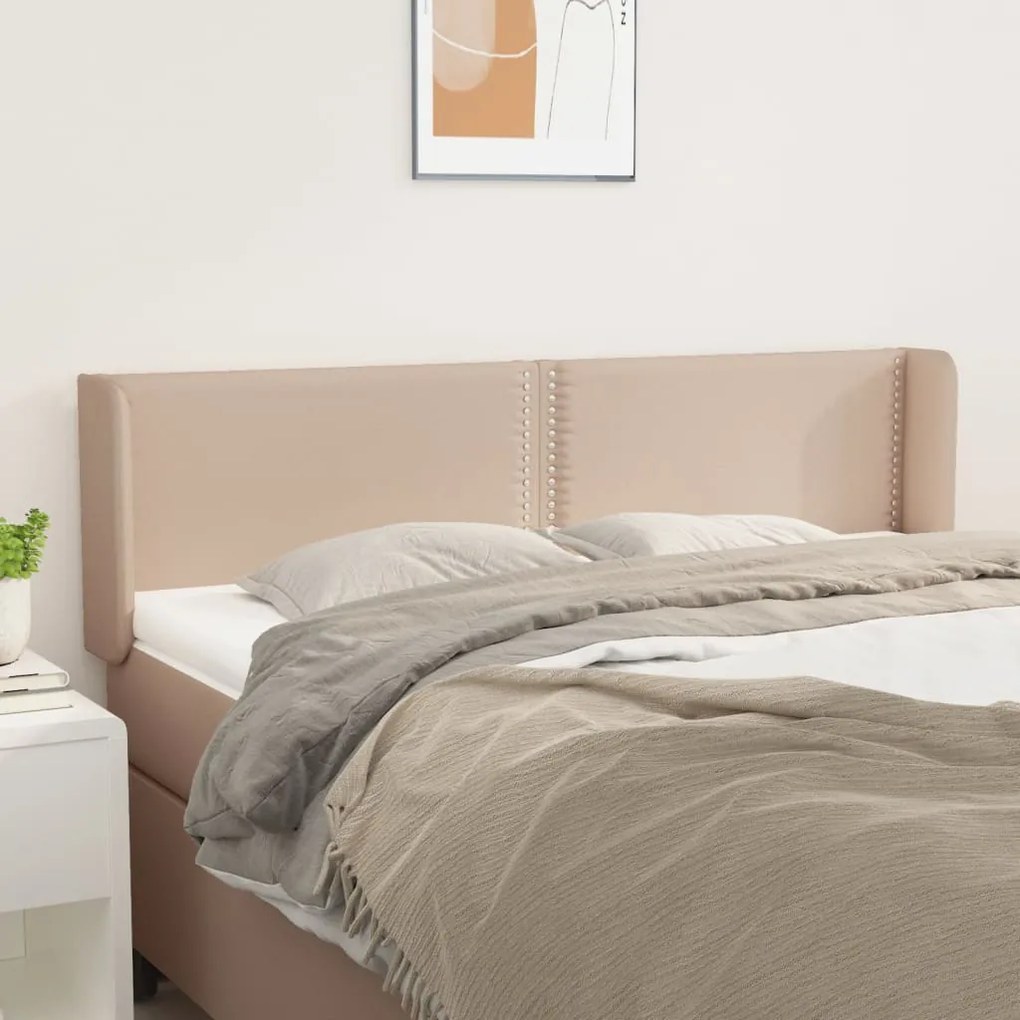 Testiera Ad Orecchio Cappuccino 147x16x78/88 Cm İn Similpelle /